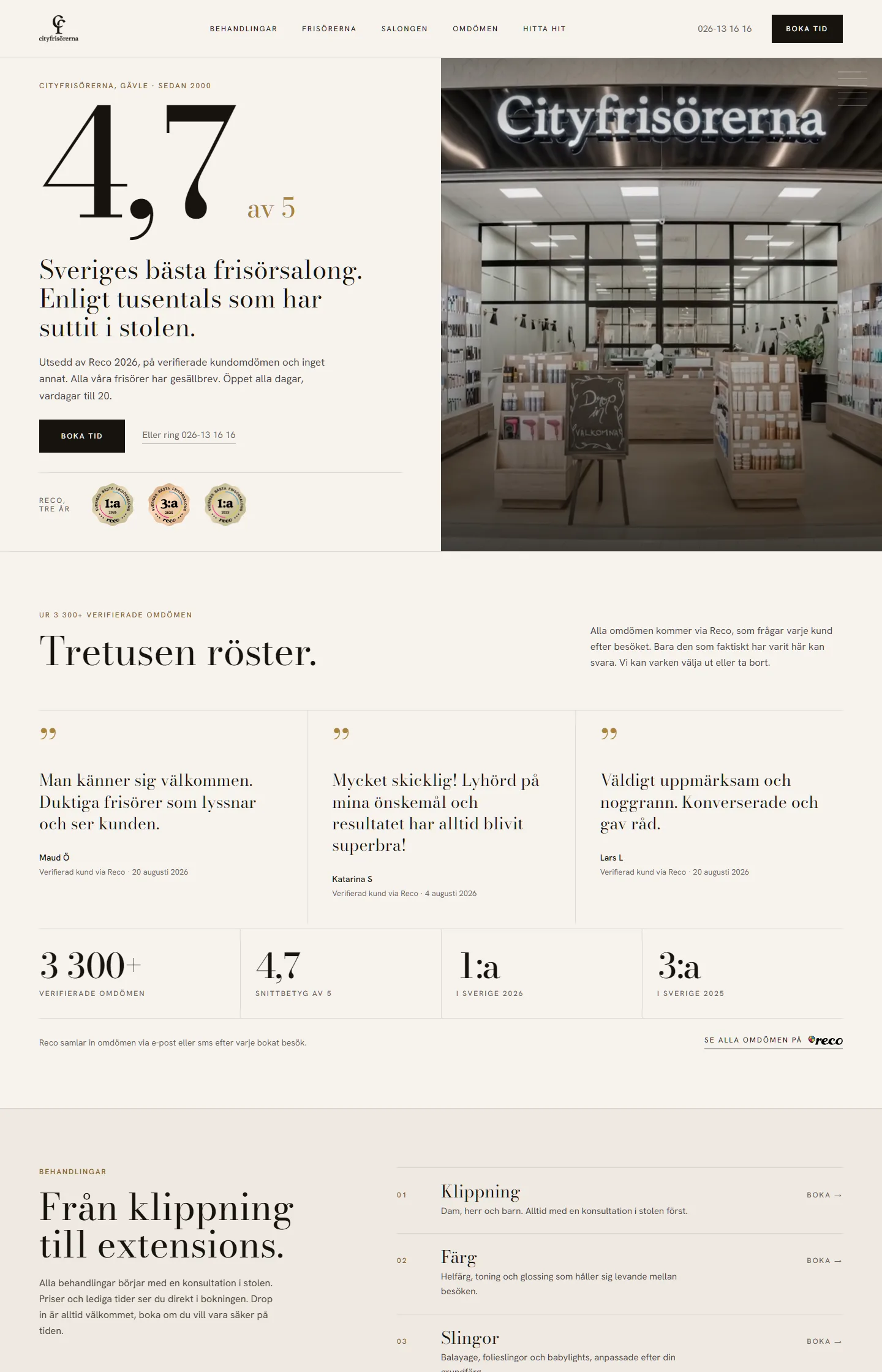 Screenshot av Cityfrisörerna